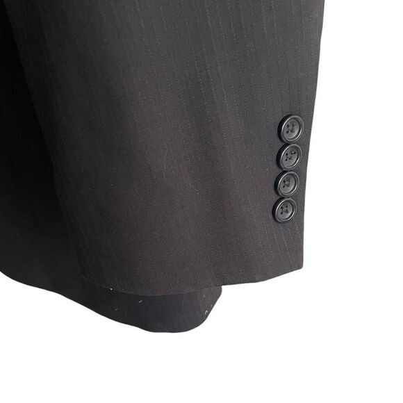 Alfred SUNG Black Pinstripe Wool Blazer Jacket 42L - Picture 5 of 9